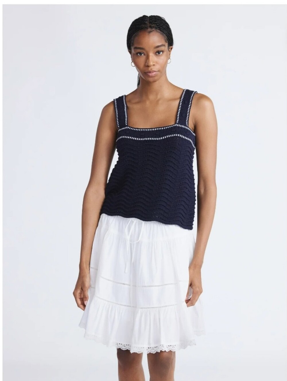 Free Assembly Navy Textured Sweater Tank